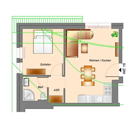 Apartmán Traumhaftes In Exklusiver Lage - Odins Blick 16 - Privatstrand, Gartenanlage, Sauna Lobbe